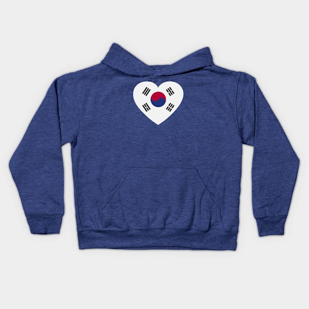 I Love South Korea // Heart-Shaped Korean Flag Kids Hoodie by SLAG_Creative